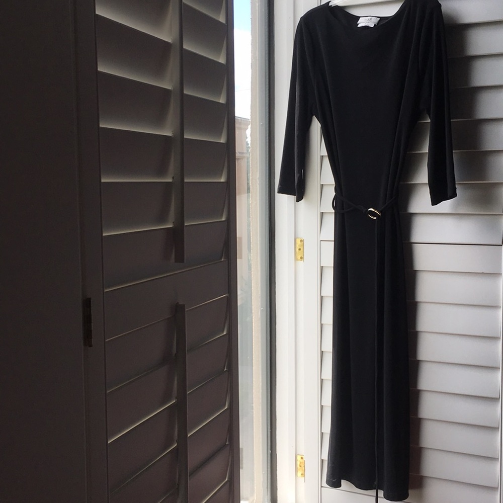 Never worn long black AGB stretch nylon dress